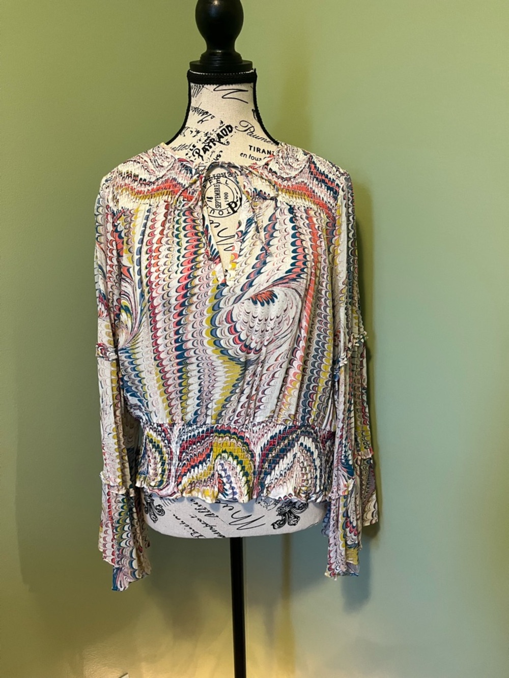 Maeve by Anthropologie Multicolor Swirl Print Women's Blouse
